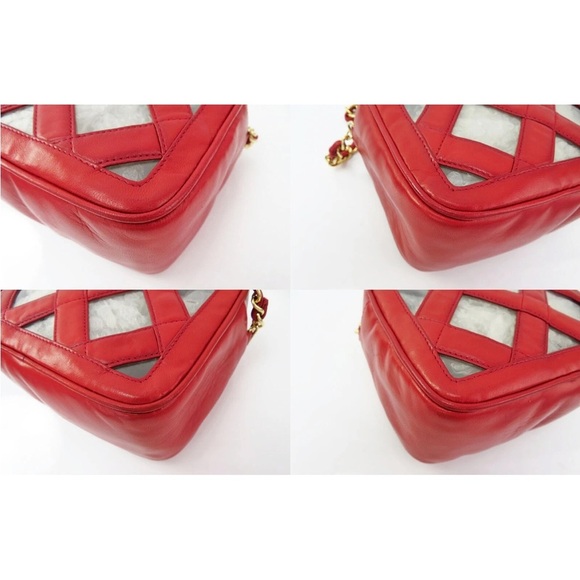 CHANEL Red Quilted Crossbody Bag with Gold Chain - Picture 8 of 15